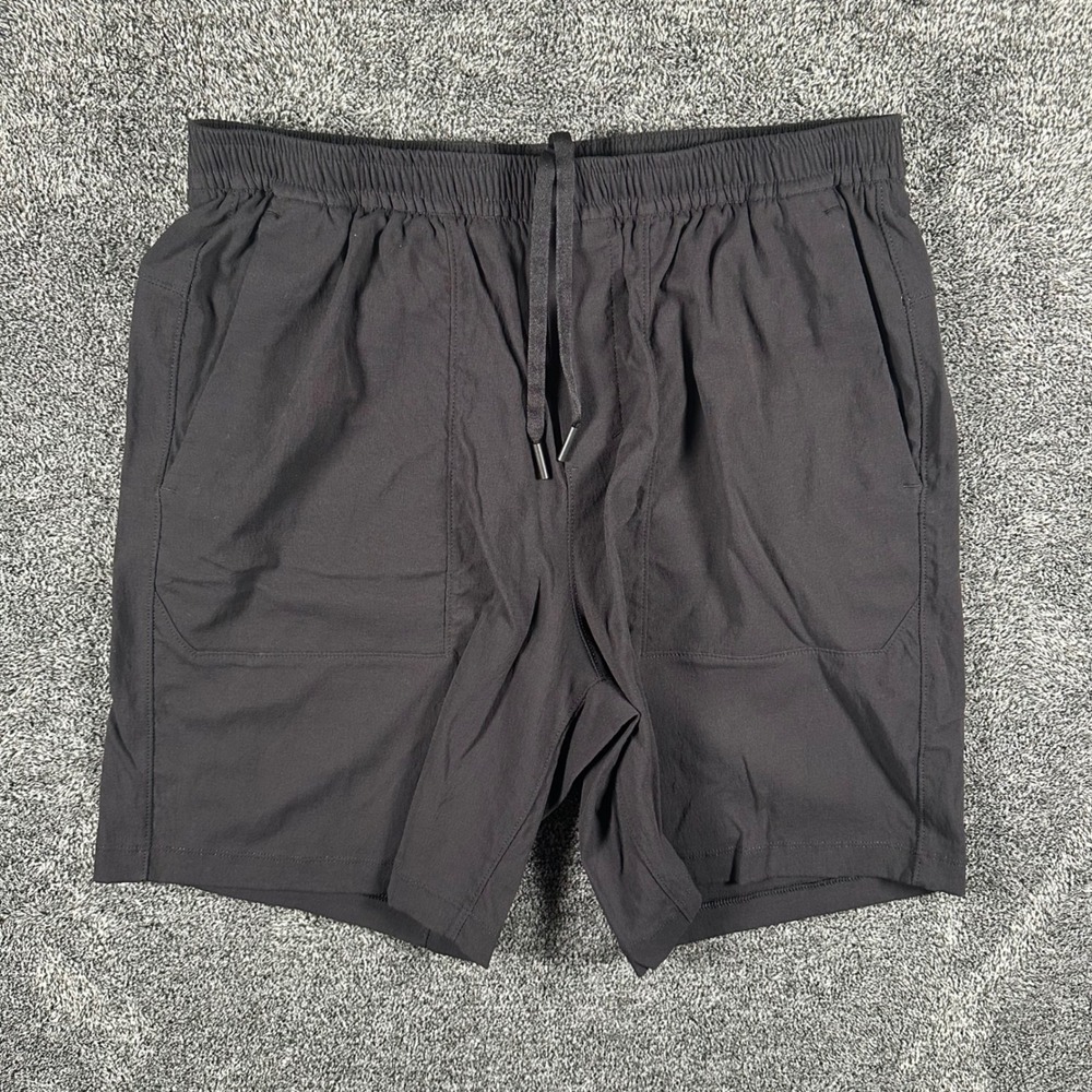 Lululemon Bowline Stretch Ripstop Mens L 8" Black Shorts Gym Workout Casual